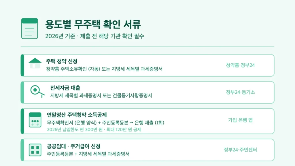 무주택 확인 하는 방법 용도별 필요 서류