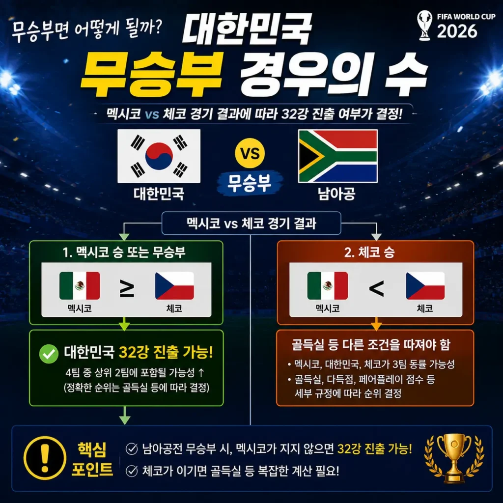 대한민국 무승부 경우의 수