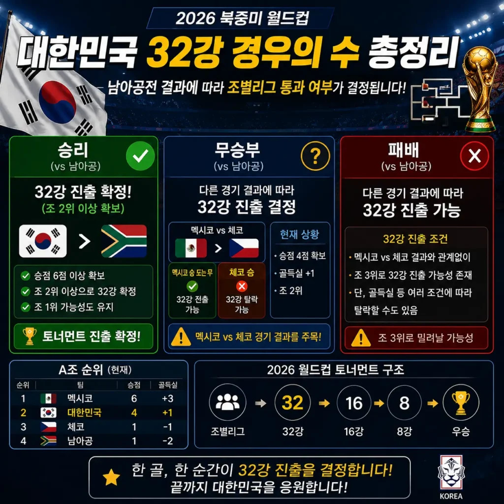 대한민국 승리 시 32강 확정