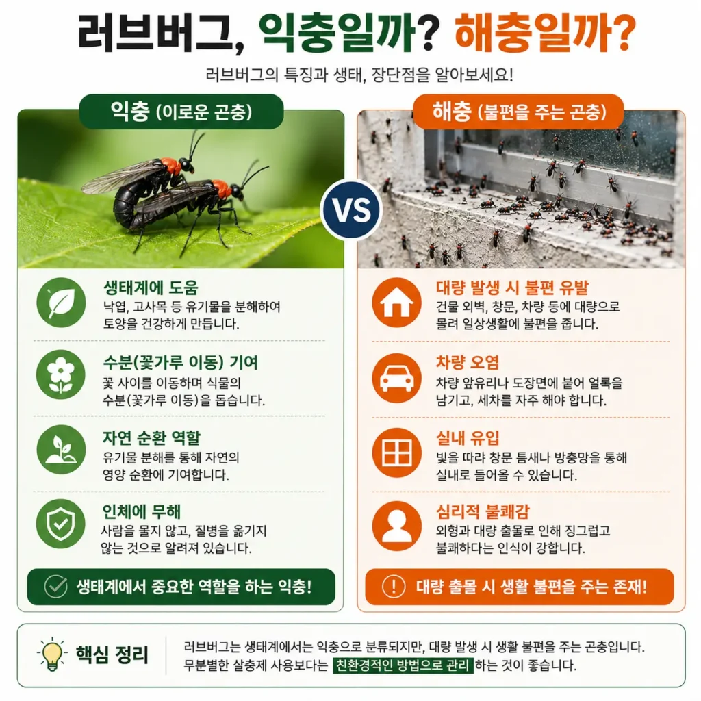 러브버그 익충 해충 비교