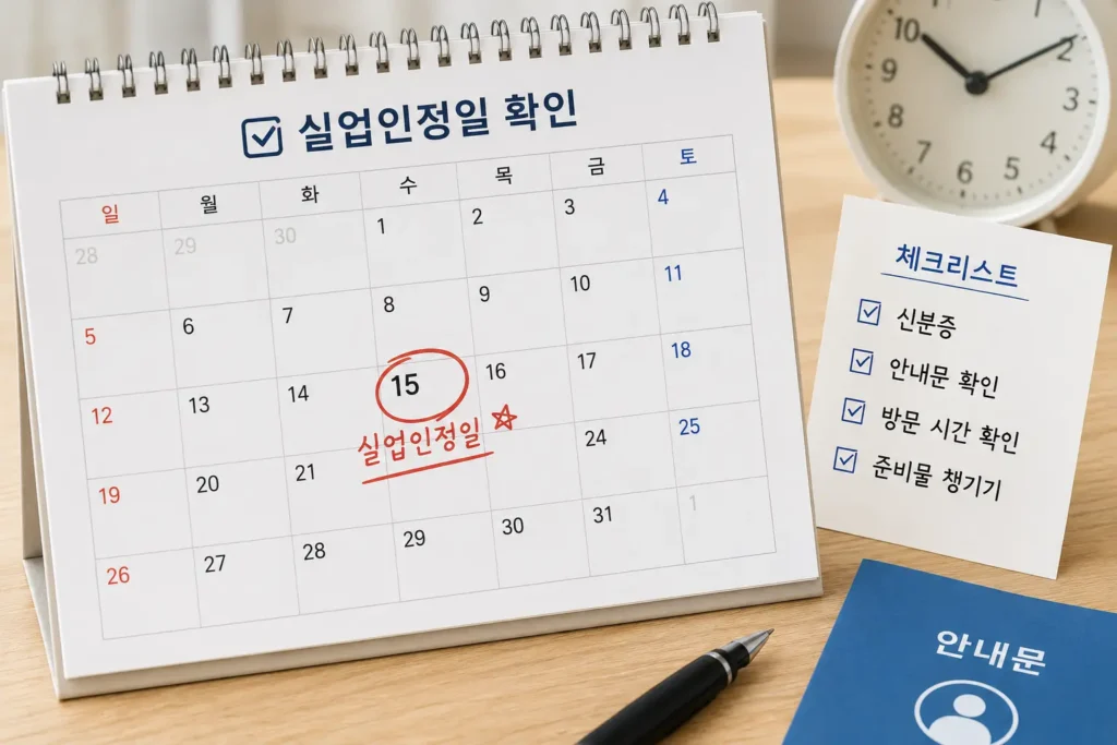 실업급여 1차 실업인정일 확인 방법